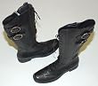 FABI Womens Black Leather Boots Shoes