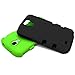 Galaxy S4 Case, MagicMobile® Hybrid Impact Shockproof Protective Case for Samsung Galaxy S4 Cover Hard Armor Shell and Soft Silicone Skin Layer [ Black -Green ] with Screen Protector and Stylus