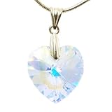 Schlangenkette mit schimmerndem Herz-Anh�nger "mit kristallisierten Elementen von Swarovski" 45cm + 18mmvon "Crystallized With..."