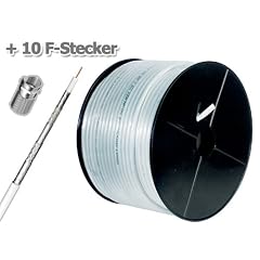 125dB Koaxial Antennen Kabel (STAKU) 5fach geschirmt 20m inclusive 10 x F-Stecker