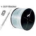 125dB Koaxial Antennen Kabel (STAKU) 5fach geschirmt 50m inclusive 10 x F-Stecker
