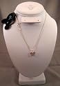 Disney Austrian Clear Stone Crystal Mickey Mouse Necklace W/Silver Chain