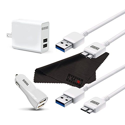 Omni Dual USB 3.0 Car and Home Charger Bundle for Samsung Galaxy Note 3 (3 Items)