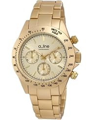 a_line Womens 20050-YG Amore Chronograph Gold Tone Aluminum Watch