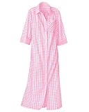 Womens National Plisse Check House Coat, Plus
