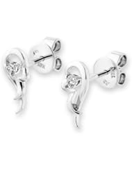 (X1000Diamond) 18K/750 White Gold Angel Wing Diamond Stud Earring (0.06 cttw, G-H Color, VS2-SI1 Clarity)