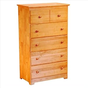 Atlantic Furniture Windsor 5 Drawer Chest, Antique Walnut