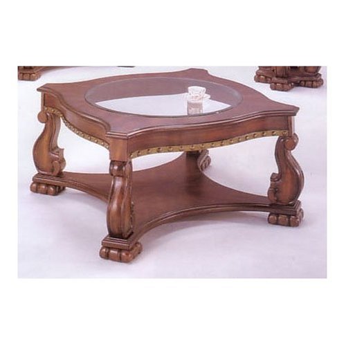 Coffee Table with Nail Head Brown Oak Finish Coffee Table with Nail Head Brown Oak Finish