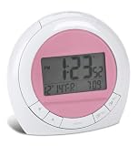 Hideki RC182P Limited Edition Susan G Komen Atomic Alarm Clock with Indoor Thermometer