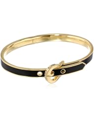 Juicy Couture Black Skinny Buckle Bangle Bracelet, 2.38"