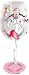 Bottom's Up 15-Ounce Fight Like a Girl Handpainted Wine Glass