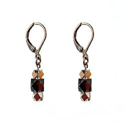 Earrings - E246 - Triple Octagon Beads ~ Copper (47)