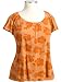 Old Navy Womens Jujube Orange Womens Plus Size Floral Burnout Tops