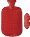 Classic Cross-Hatched Hot Water Bottle - RED - Made in Germany