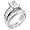 Sterling Silver Cubic Zirconia CZ Wedding Engagement Ring Set Sz 5