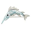 Rhinestone Swordfish Animal Brooch Pin