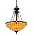 Meyda Tiffany 28382 Elan Inverted Pendant, Verdi Washed Ebony Finish with Amber Jewels