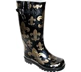 Nomad Women's Puddles Rain Boots,Black/Gold Fluer d' Lis ,9 M US Nomad Women's Puddles Rain Boots,Black/Gold Fluer d' Lis ,9 M US