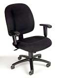 Black Chenille Fabric Mid-Back Ergonomic Office Task Chair