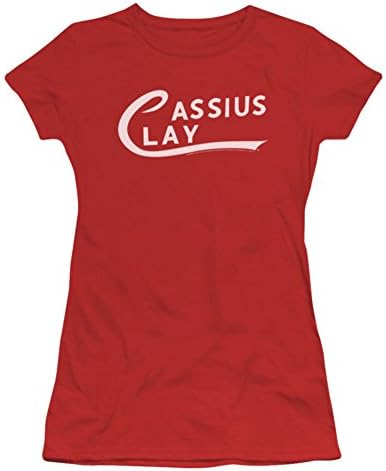Muhammad Ali Cassius Clay Logo Ladies Junior Fit T-Shirt Large Red