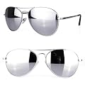 MasQline Sonnenbrille Pilotenbrille Pornobrille silber verspiegelt chrom mit Etui