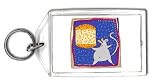 Keychain with eating, food, mouse, rodent, cheese