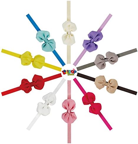 Lollipopsweet Baby Girl Elastic Headband with Hairbows (10color/pack)