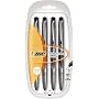 BIC Triumph 730 Needle Point Roller, 0.5mm, Black, 4 Pack (RT75P41) by BIC