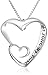 Amazon Essentials Silver “My Sister, My Friend” Open-Heart Pendant Necklace, 18”, (previously Amazon Collection)