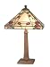 Dale Tiffany TT70738 Rose Mission Table Lamp, Antique Brass and Art Glass Shade