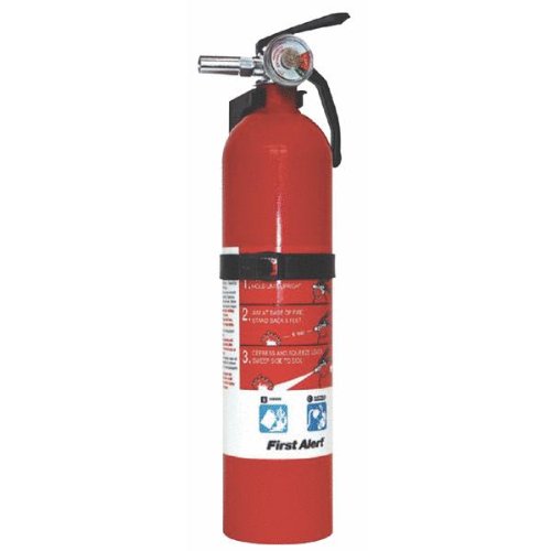 First Alert Rechargeable Garage Fire Extinguisher UL Rated 10-B:C (Red)