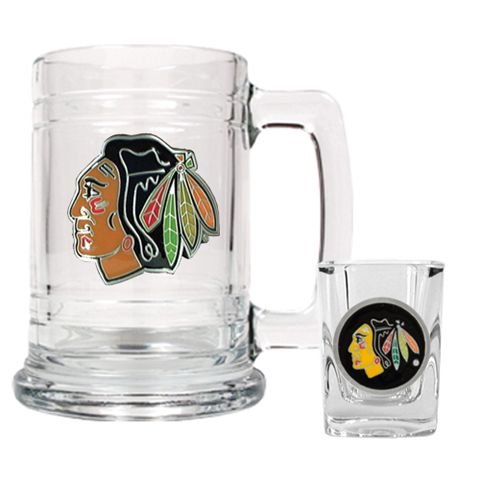Chicago Blackhawks Beer Mug & Shot Glass Set