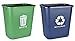 Acrimet Wastebasket for Recycling and Waste 27QT (2 Units) (Green and Blue)