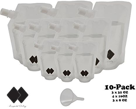 Sneak a Drink Cruise Flask Kit- 10-Pack (3x32oz, 4x16oz, 3x8oz) Various Package Quantities Available - Plastic Rum Flask, Camping, Concerts,Tailgates - Compare to Rum Runner