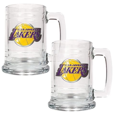 Los Angeles LA Lakers Set of 2 Beer Mugs