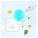 HITOP Cute Bird Shape Design Smart Dusk to Dawn Light Control LED Night Light With Switch (Blue)
