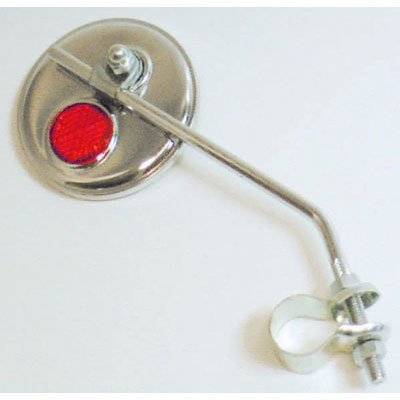 Pyramid Pro Bicycle Mirror, Round with Red Reflector