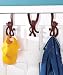 Monkey Hook Door Hangers - Package of Three (3) - Each hook holds up to 20 pounds. Metal - 8 ½ x 4 x 1 ½ . Hang clothing & caps from top of door. Color: Brown