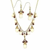Honey Hues Vintage Inspired Beaded Necklace Earrings Box Set