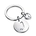 HOLLP Silver Initial Disc Charm Keychain 26 Initial Letter Alphabet Key Ring A-Z Initial English Charm Stainless Steel Initial Key for Women (J)