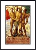 Turin 1911 by Adolfo de Karolis 18.00X24.00 Framed with Black Metal Frame