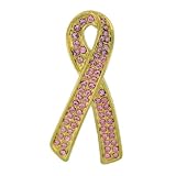 PIN Pink Austrian Crystal 14k Gold Plate