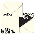 Black Filigree Invitation Set 50-pk.