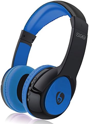 Wireless Headphone, Mowon S99 Noise Cancelling Bluetooth 4.0 Stereo Headset Over-Ear Design and Built-in Microphone, Blue and Headphone Support TF Card FM Radio Handsfree Rechargeable Battery