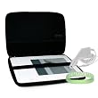 Amazon Kindle 2 Black Snug Fit Hardshell Carrying Case + White Rapid Kindle 2 Car Charger + Vangoddy tm, Live*Laugh*Love wrist band!!! (Kindle 2 Not Included)