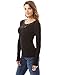 PattyBoutik Women's Scoop Neck Crochet Lace Inset Ribbed Blouse