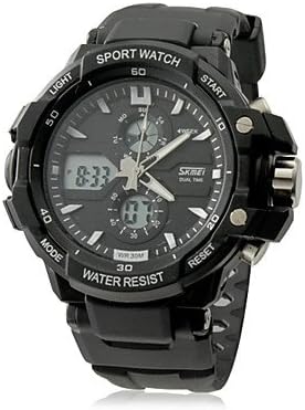 XXL Men's Watch Sports Multi-Function Analog-Digital Dial Water Resistant , Black