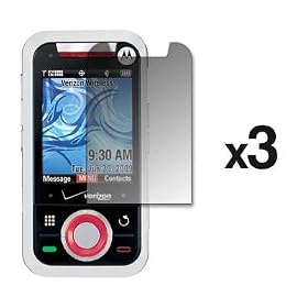 3 Pack of Premium Reusable LCD Screen Protectors for Motorola Rival A455 [Accessory Export Packaging]