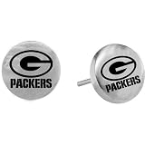 Team Titanium Green Bay Packers Steel Button Logo Earrings