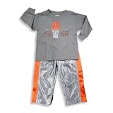 Mis Tee V-Us - Toddler Boys Long Sleeve Pant Set, Grey, Orange